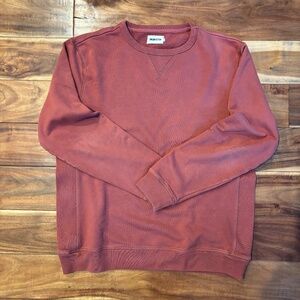 Taylor Stitch Mens Crewneck Sweatshirt Brick Red Terry Large Size 42 Heavyweight